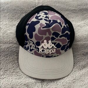 WORN ONCE Kappa Camo Men’s Cap Snap Back Baseball Trucker Hat purple grey black